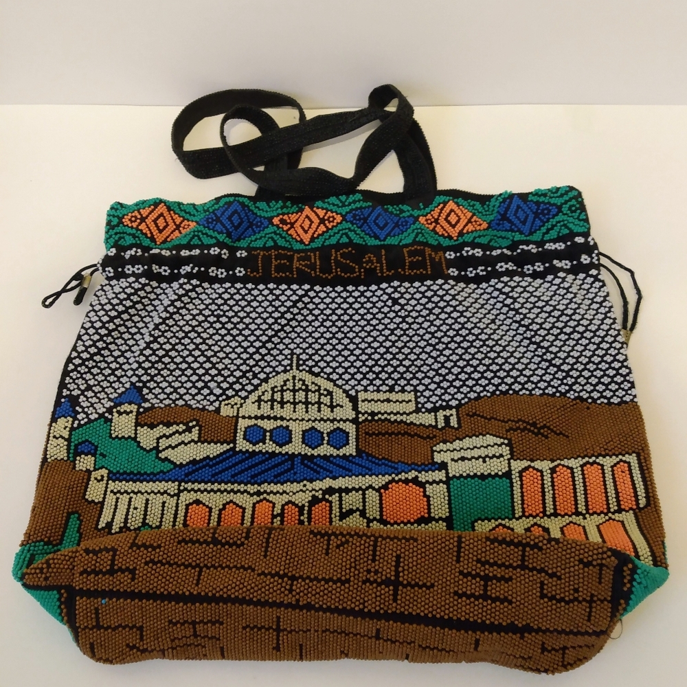 Jerusalem Beaded Drawstring Double Beaded Handle … - image 3